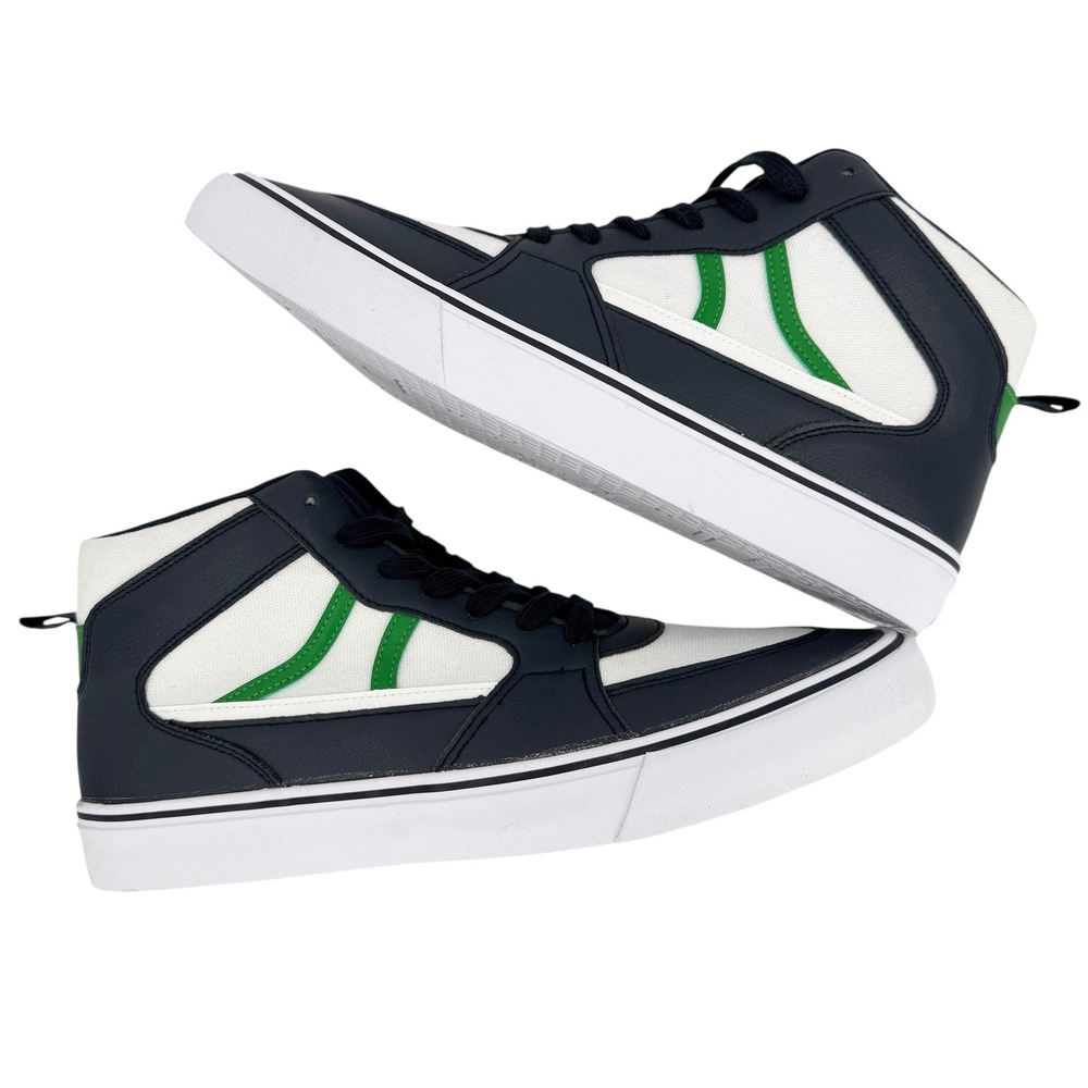 Airwalk Grind High Top Sneakers Mens Sz 10 Navy White Green Comfort Footbed NWOB
